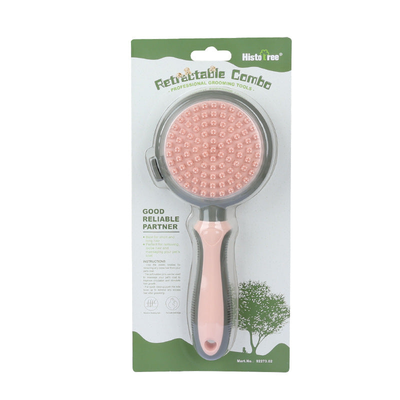 Pet Hair Removal Comb: Self-Cleaning Slicker Brush