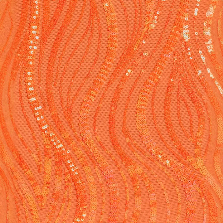 Fashionable And Sexy Sequin-strapped Orange Bodycon Mini Skirt For Women