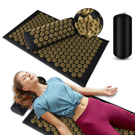 Pain Relief Acupressure Mat Set for Back Neck Feet