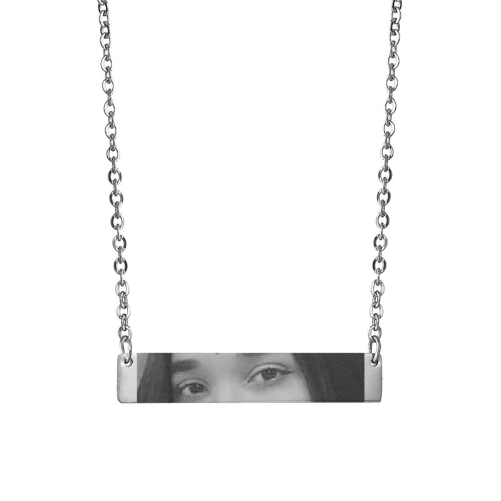 Custom Eyes Photo Necklace Stainless Stee Customized Engrave Eye Necklaces Personalized Picture Name Necklace For Women Kids