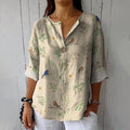 Womens Printed Long-sleeve Blouse