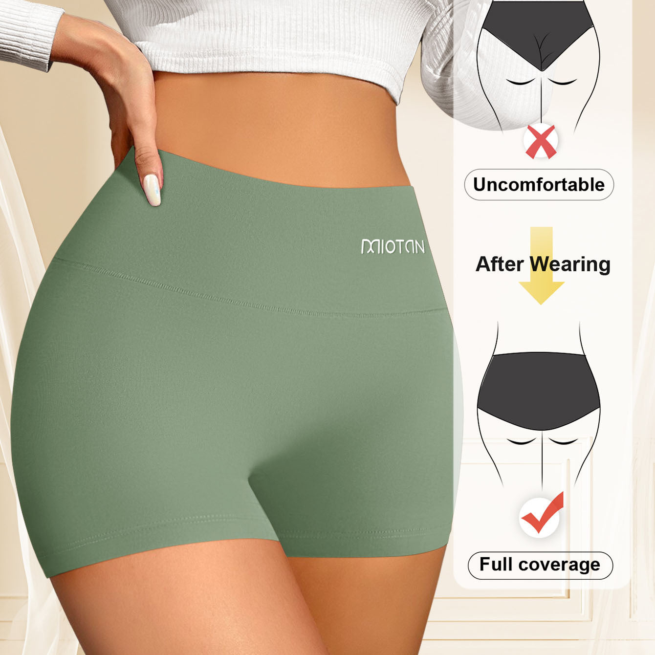 European And American-style Safety Panties For Women High-waisted Tummy-control Underwear
