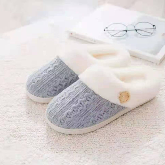 Cozy Wool Cotton Slippers – Soft Warm Home Comfort
