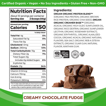 Orgain Creamy Chocolate Fudge (1X1.02 Lb  )