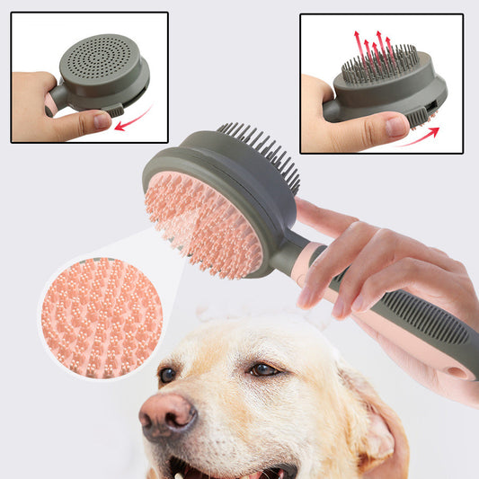 Pet Hair Removal Comb: Self-Cleaning Slicker Brush
